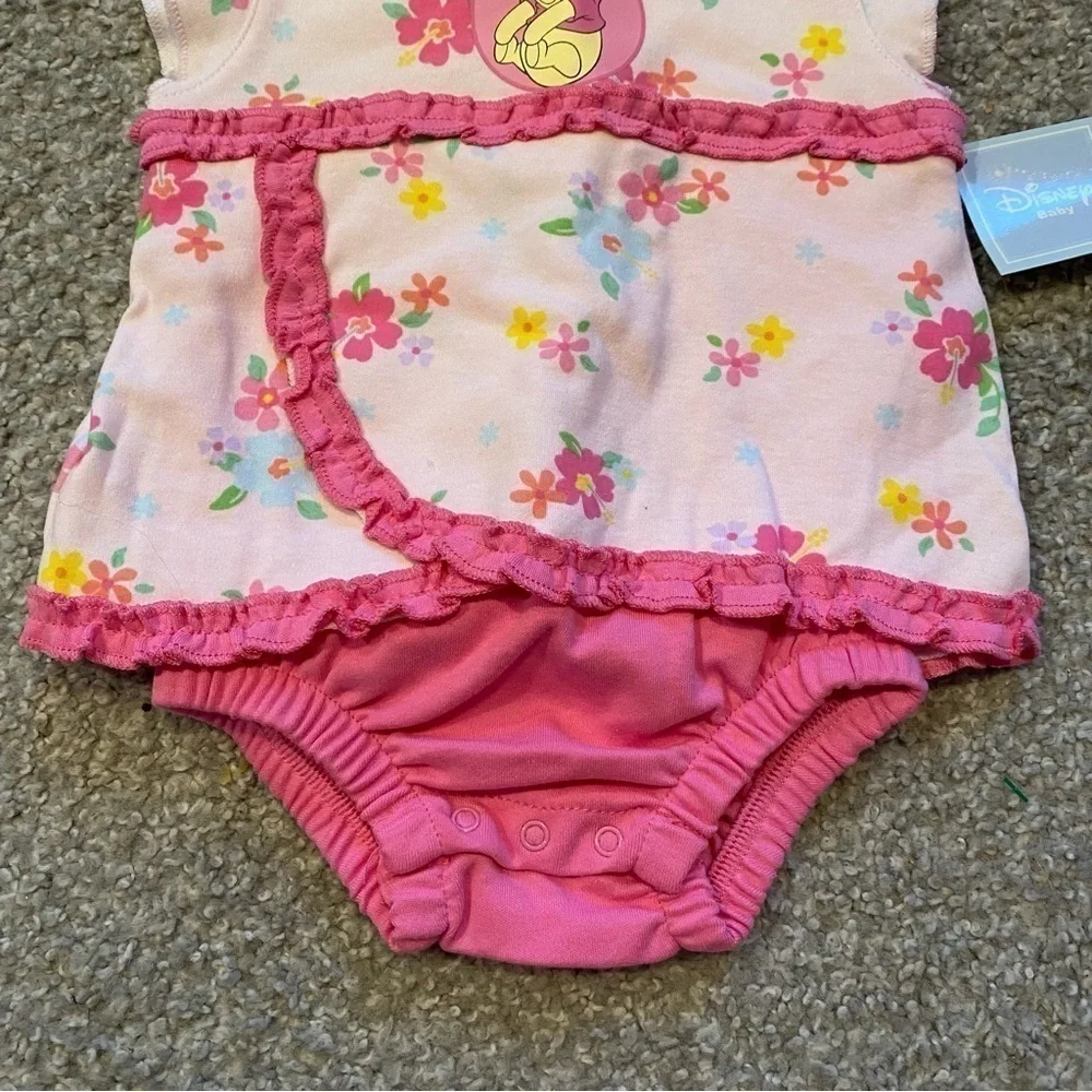 Vintage Disney Winnie the Pooh One Piece Dress NEW 3-6 Mos 90s Pink